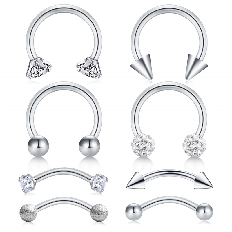 Pointed titanium steel lip stud product view