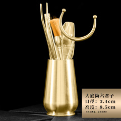茶具配件銅製茶夾功夫茶道夾子六君子套裝茶葉夾子茶鑷子泡茶工具