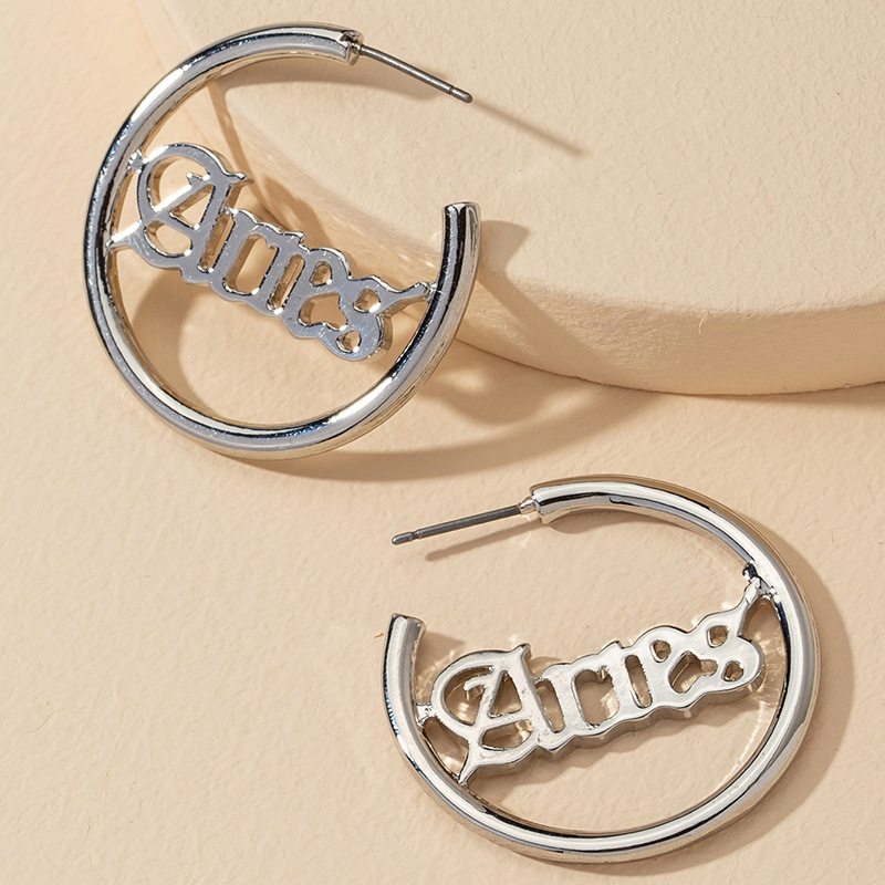 Popular Gothic Alphabet Alloy Earrings Hot Selling Wholesale display picture 3