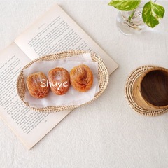 Korean Internet celebrity's same ins wicker fruit basket hand-woven Indonesian white rattan breakfast snack bread basket 