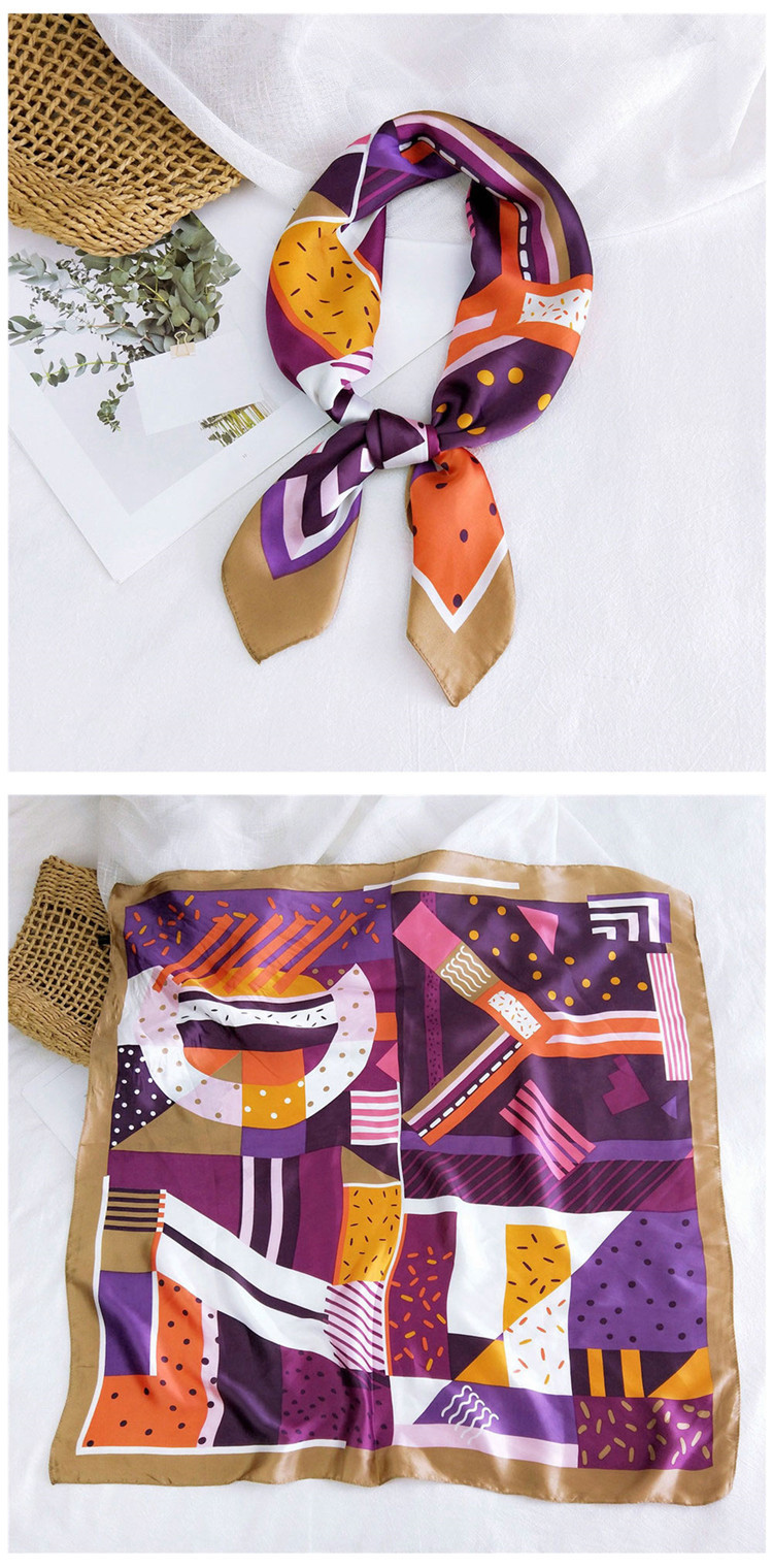 50g Weight Silk Scarf Classification Casual Occasion Satin Material Printing Pattern Spring&Summer, Autumn Season Women's Gender Simple Style Style Women's Simple Style Printing Satin Silk Scarf 无