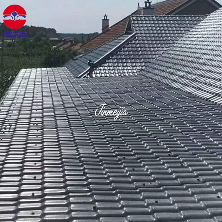 实力商家沈阳金美佳树脂瓦 T型瓦 仿古瓦 孔府灰 质量好造型美观