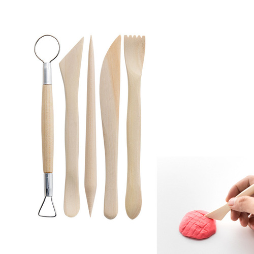 Cross-border pottery tools 25-piece set clay shaping figures auxiliary carving knife pill stick point drill pen pottery tools