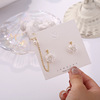 Silver needle, fresh earrings, asymmetrical chain, silver 925 sample, simple and elegant design
