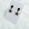 Retro fashionable black earrings, simple and elegant design, Japanese and Korean