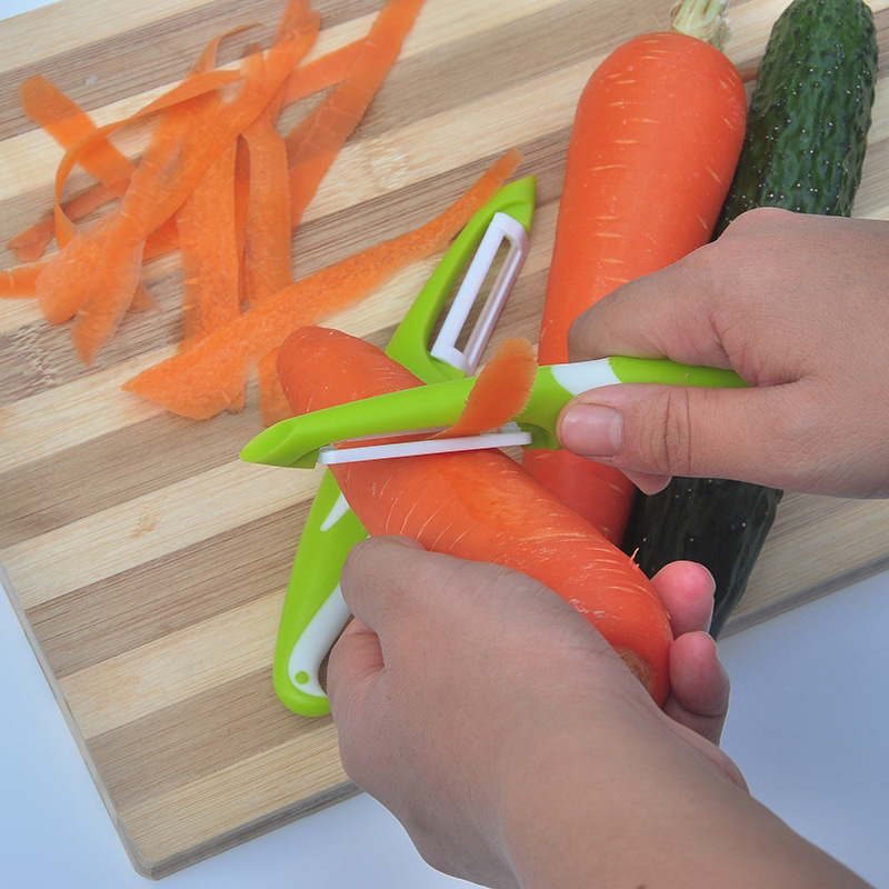 Multifuncional pelador de cerámica pelador melón y fruta cepilladora de plástico pelador hogar cuchillo de fruta