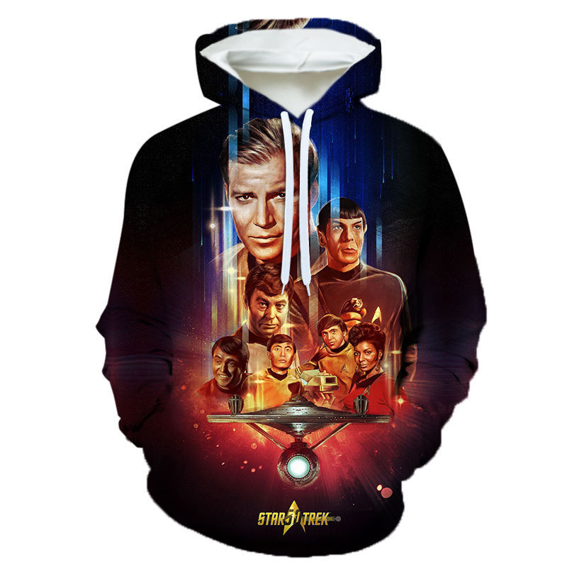 New men's digital printing 3D Star Trek hooded vests a generation of hair can do children's clothing