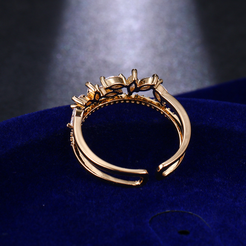 creative design adjustable ring with zircon
