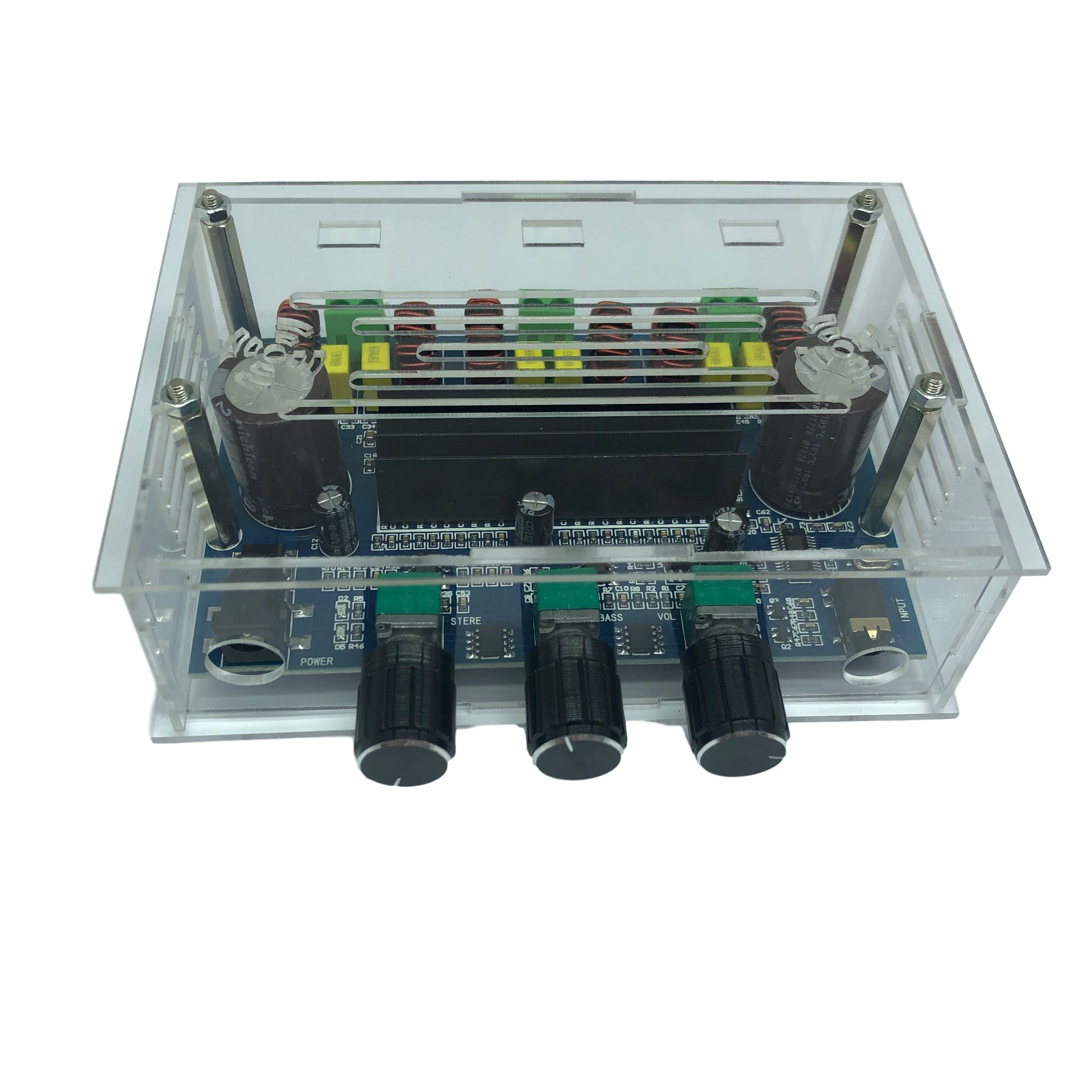蓝牙5.0大功率数字功放板TPA3116D22.1声道带AUX带亚克力外壳