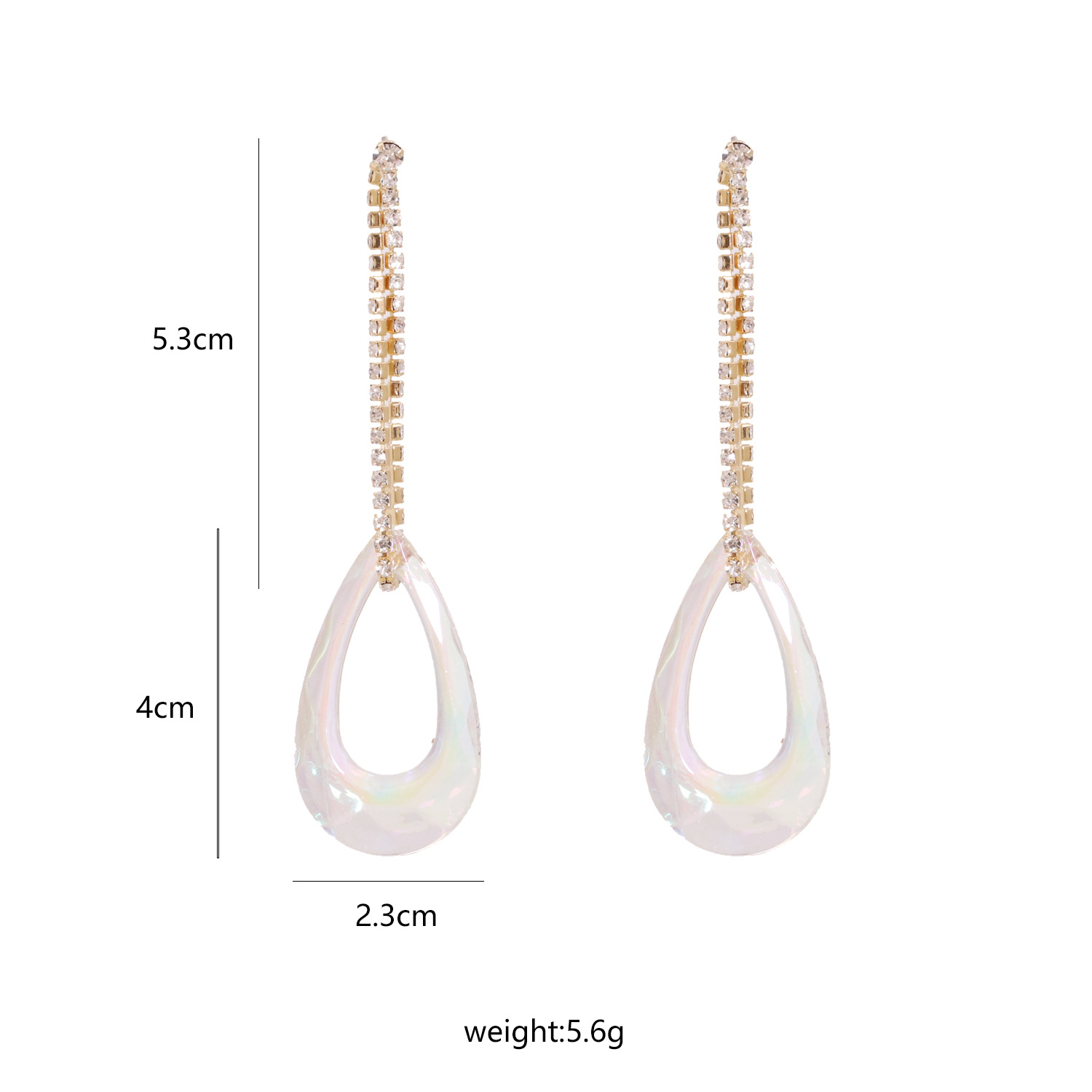 Exaggerated Geometric Butterfly Drop Transparent Claw Chain Diamond Earrings For Women Wholesale display picture 16