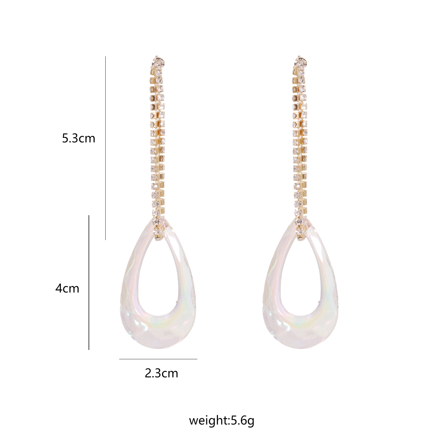 Boucles D&#39;oreilles En Diamant De Chaîne De Griffe Transparente Exagérée Géométrique Papillon Goutte Pour Les Femmes En Gros display picture 16