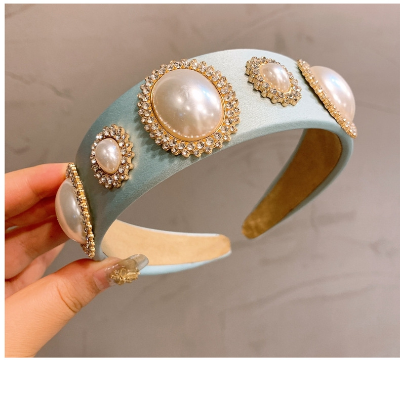 1 Piece Quantity Holiday, Date Occasion Retro Geometric Cloth Inlay Artificial Pearls Hair Band 1 Piece