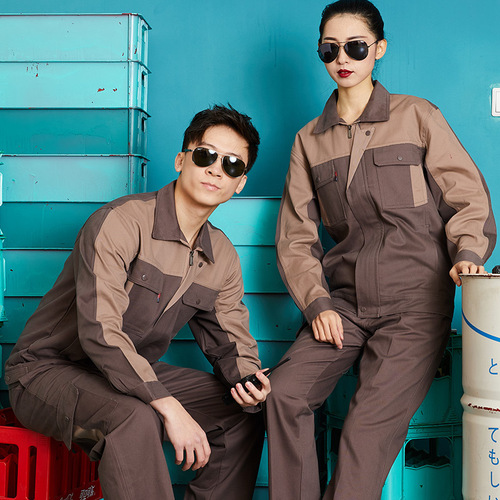Workwear set, spring and autumn clothing, logistics welding uniform, pure cotton, anti-scald workwear, custom workshop uniform
