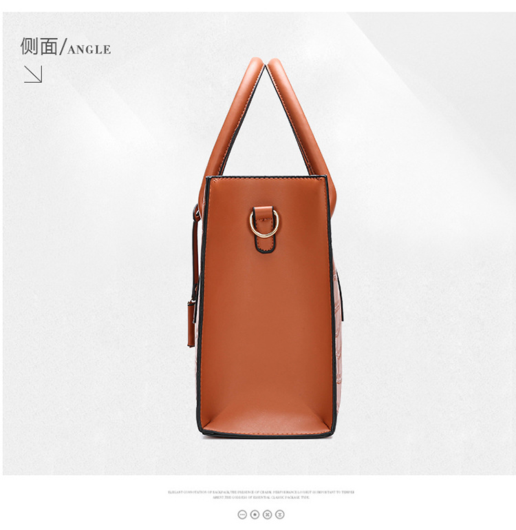 Fall/winter 2020 New Simple And Versatile European And American Ladies Portable Shoulder Bag Three-piece Stone Pattern Large Capacity Bag display picture 10