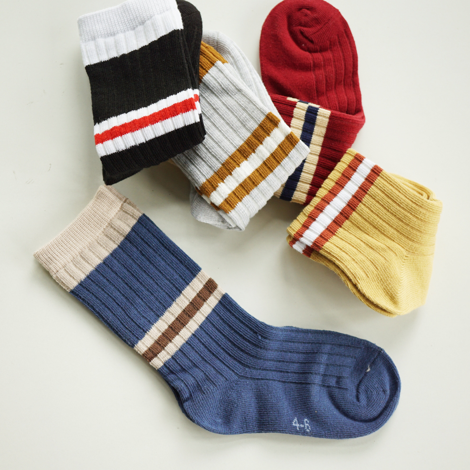 Double needle high top 2020 Autumn new models children Socks Boy girl Students socks Cotton socks CUHK Tongwa