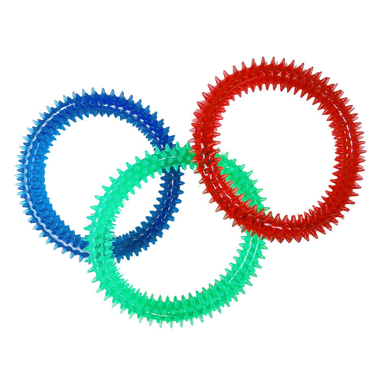 Transfronterizo de PVC transparente 15cm mordedura de perro grande Thorn anillo perro mascota molar de limpieza de dientes de la fábrica de juguetes de entrenamiento al por mayor
