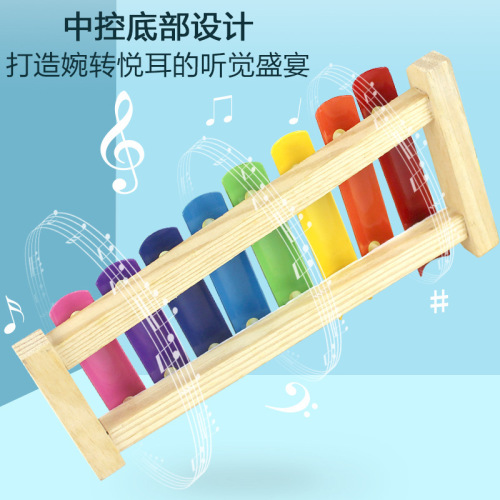 Factory direct supply of hand-knocking children's wooden octave-knocking baby playing xylophone wooden early education percussion instrument toys