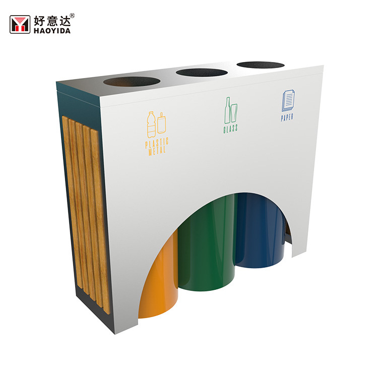 户外品质三四分类垃圾桶 小区不锈钢果壳箱 社区街道可拆分垃圾箱