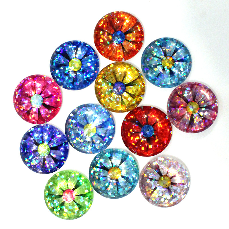 時間宝石光沢のあるガラスパッチリングフェイスイヤリングキーホルダー diy ジュエリーアクセサリー