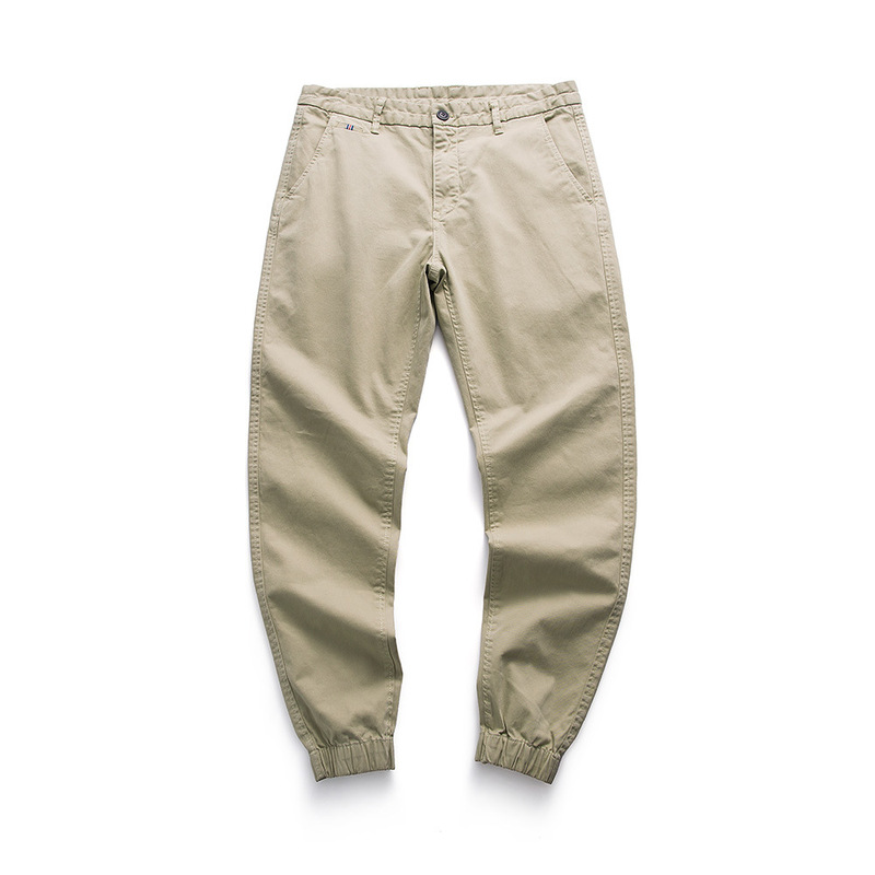 Men's Urban Simple All-match Casual Pants Youth Hong Kong Style Retro Trendy Brand Skinny Pants Large Size Cotton Loose Overalls