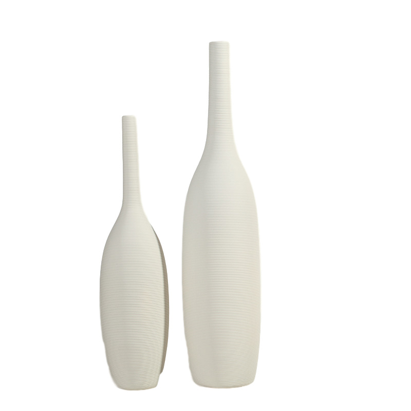 Nórdico moderno jarrón de cerámica blanca decoración del hogar creativo artesanía fábrica al por mayor