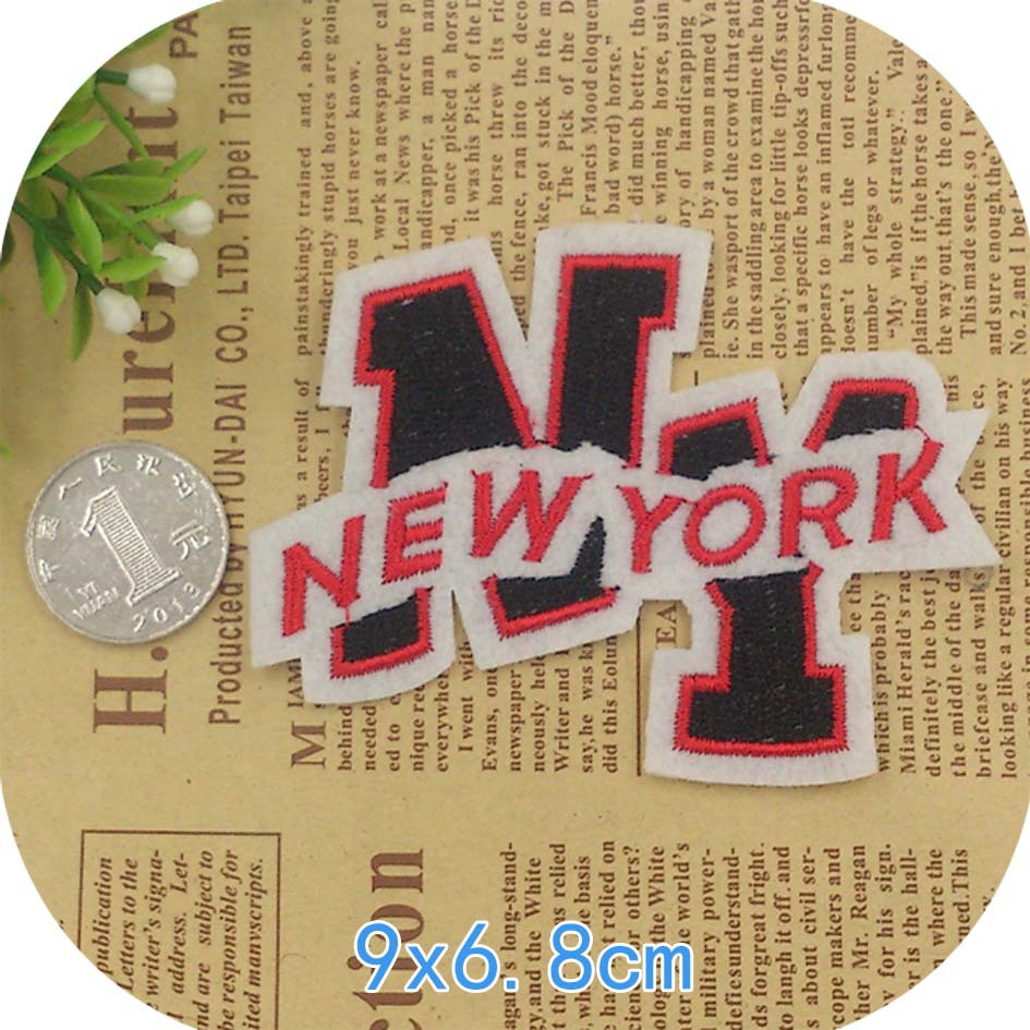 英文字New York纽约绣花章仔 刺绣胸标肩章厂家直销 来图来样订做
