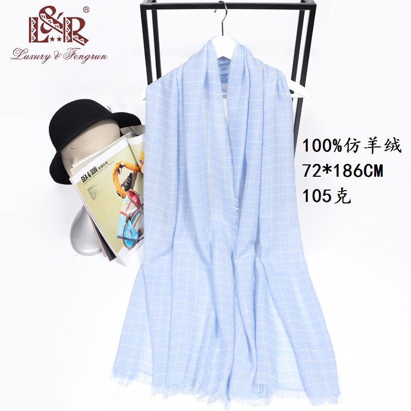 Cashmere Wire Plain colour lattice keep warm Versatile Autumn and winter new pattern Korean Edition Versatile Manufactor Direct selling