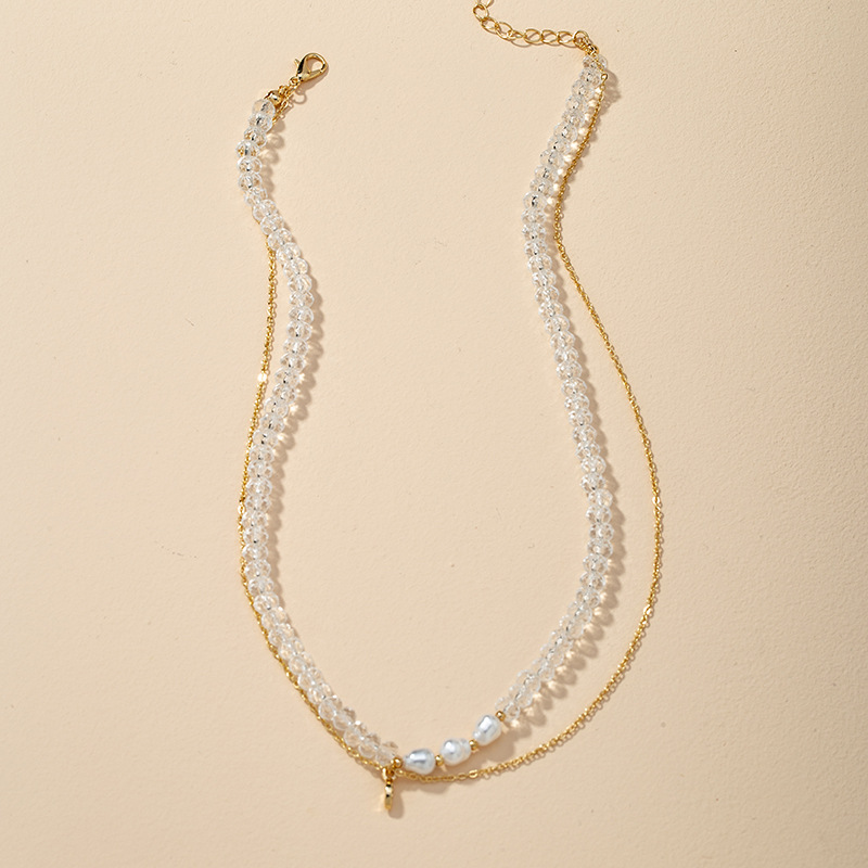 Double Crystal  Necklace display picture 2