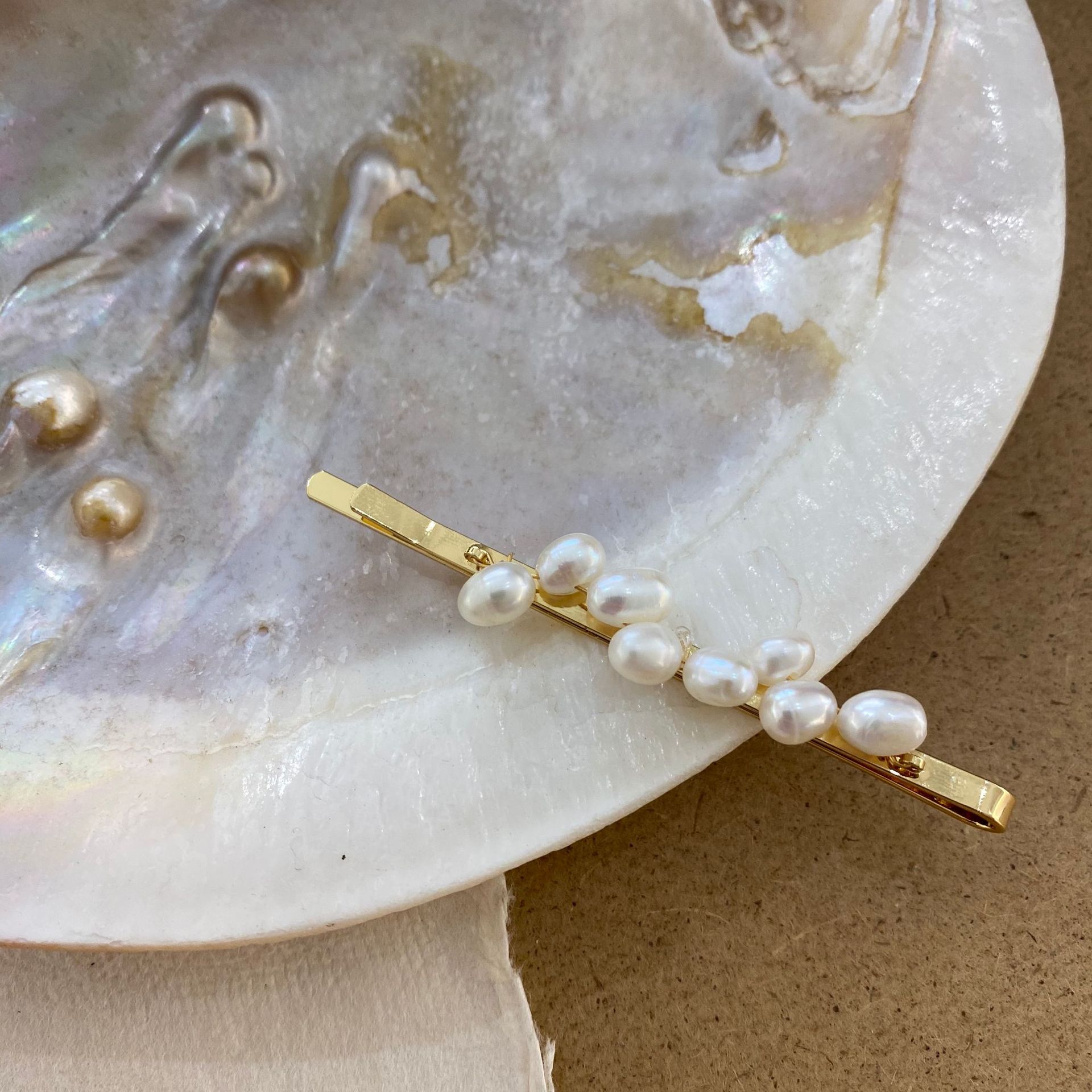 Retro Geometric Freshwater Pearl Hair Clip display picture 2