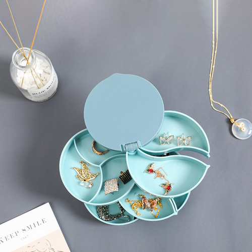 Rotating multi-layer jewelry box, earrings storage box, hand jewelry earrings, earrings, necklaces, jewelry rack, dust-proof box, small and exquisite