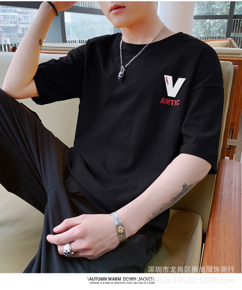 短袖t恤男士夏季男装2020新款春潮牌潮流内搭打