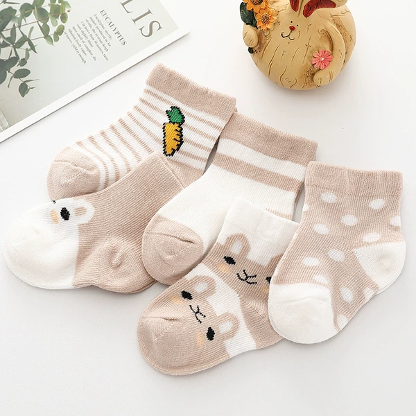 Baby socks khaki radish rabbits 5 pairs