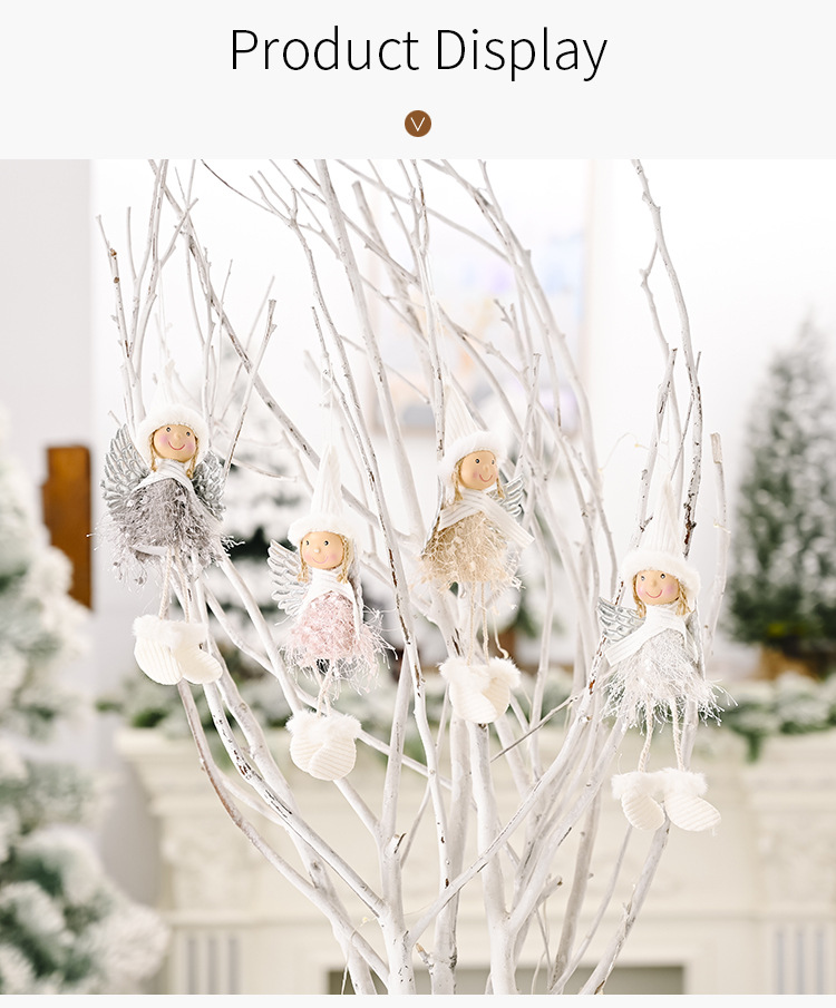 New Christmas Decoration Supplies Fluffy Wings Girl Pendant display picture 10