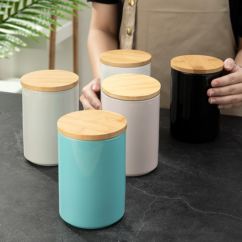 Cross-border Nordic Creative Ceramic Storage Jar Coffee Tea Snack Candy Sealed Jar Kitchen Storage Jar Wholesale