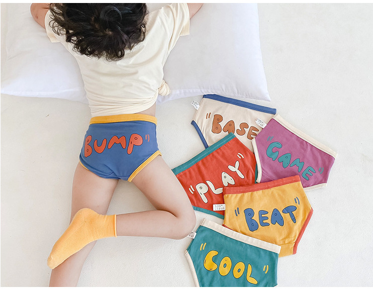 Children's Underwear Sports Letters Baby Triangle Cotton Children's Shorts Wholesale display picture 25