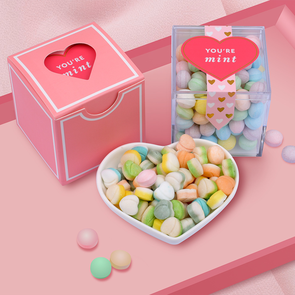 网红卡通爱心花香体接吻约会无糖薄荷糖清凉香体接吻喜糖果批发|ms