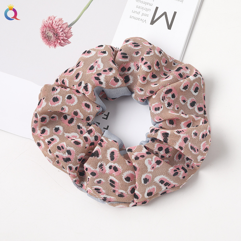 New Fashion Printed Chiffon Hair Ring Fabric Cheap Sweet Hair Ring Wholesale display picture 13