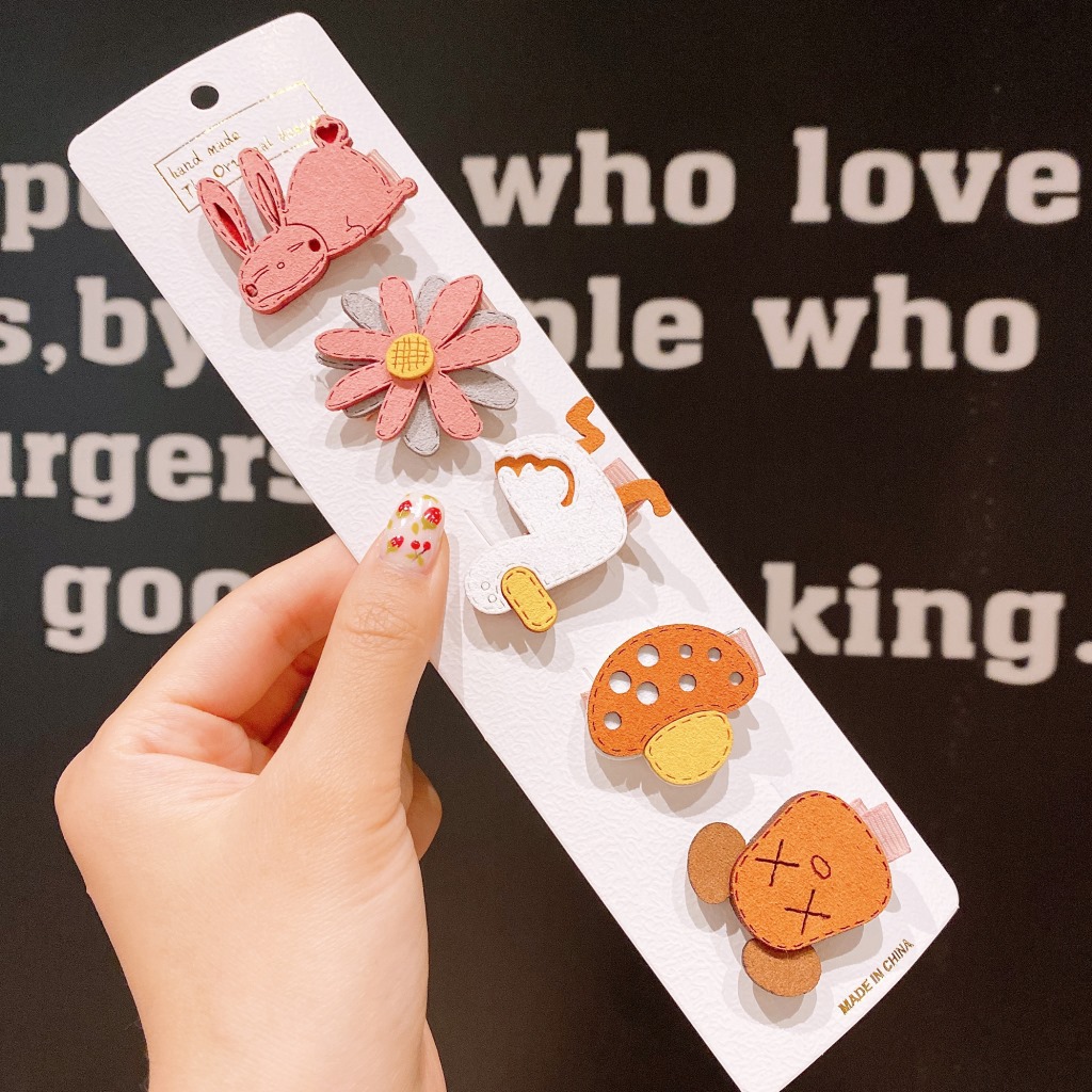 Nuevo estilo coreano linda chica horquilla fruta pequeña combinación de horquilla animal flequillo fresco clip traje de pelo de los niños