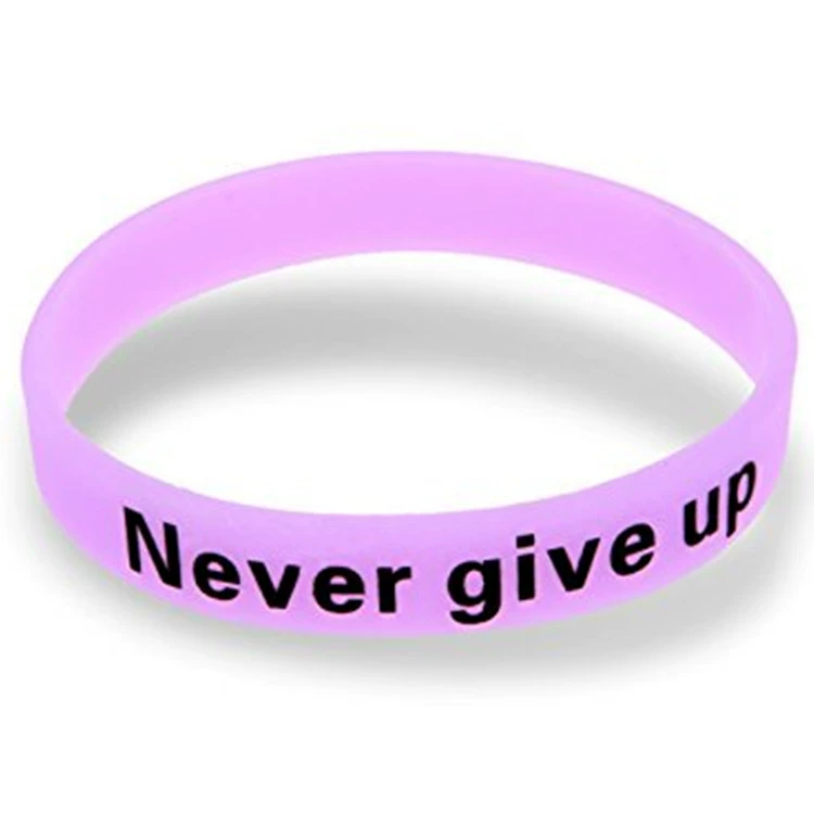 NEVER GIVE UP will never give up the silicone bracelet and the wristband circle