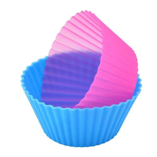 Factory Supply Silicone Muffin Cup for Baking Dessert Egg Tart Pudding 7cm Round Cake Mold DIY Cake Cup