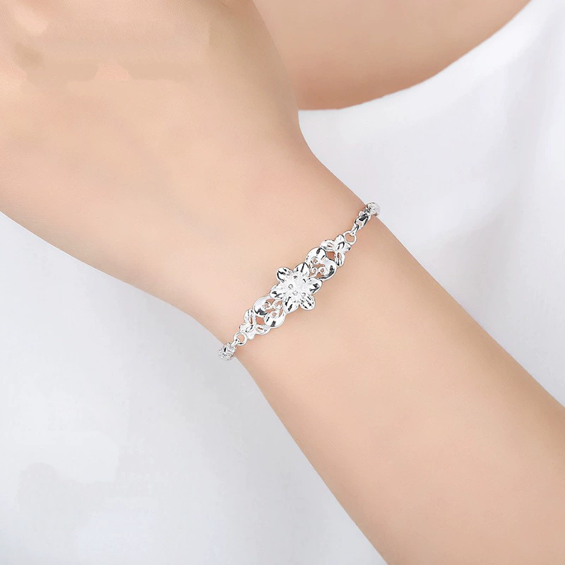 Серебряный браслет, цепочка, украшения, образец серебра 925, корейский стиль, подарок на день рождения