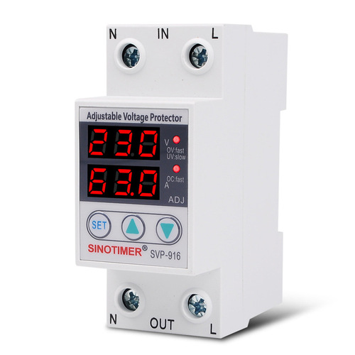 SVP-916 40A 63A 80A adjustable self-repairing intelligent over and under voltage protector current limit delay 220V