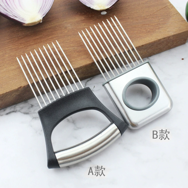 Onion holder and meat needle, 304 stainless steel kitchen tool, multi‑pin stabilizer, A/B styles