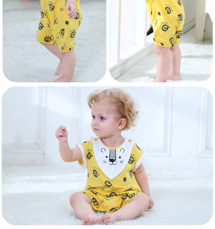 Summer New Cotton Comfortable Lion Animal Shape Printing Short-sleeved Robe Wholesale display picture 3