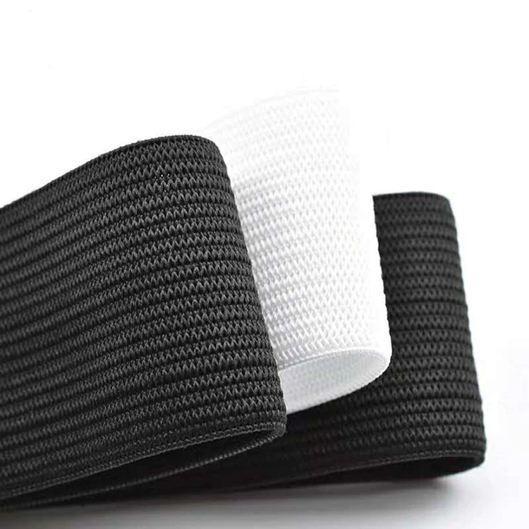 Source manufacturer black and white crocheted elastic band 0.3~20cm flat thin medium thickened elastic elastic band protective clothing