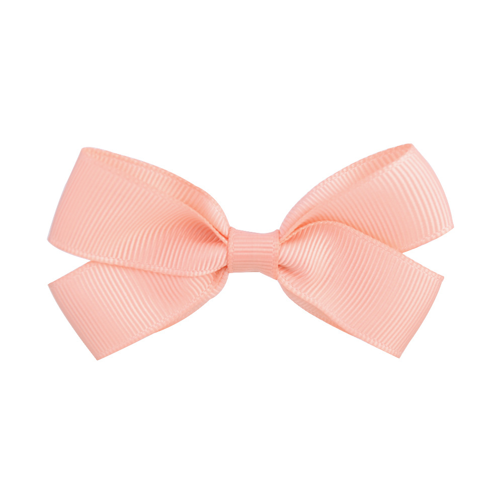 Fashion Children's Hair Accessories Ribbed Bow Hairpin 20-color Solid Color Side Clip display picture 4