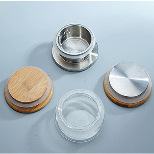 Cold kettle glass high temperature resistant household new Chinese style tea kettle large capacity bamboo cover flower tea kettle high appearance cold kettle