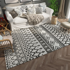 Cross-border living room coffee table Nordic Morocco style carpet wholesale faux cashmere 3D printed long pile rug runner
