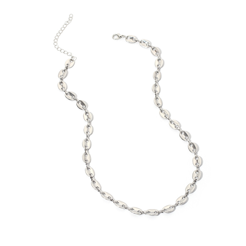 34g Weight Necklace Classification Wedding, Travel Occasion Women'S Gender White, Gold Color Fashion Pig Nose Chain Button Bracelet Necklace Sets For Women Clavicle Chain Wild Jewelry Nihaojewelry 17