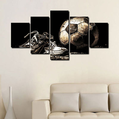 厂家装饰画无框画芯五联草地球鞋足球画速卖通亚马逊wish画芯跨境
